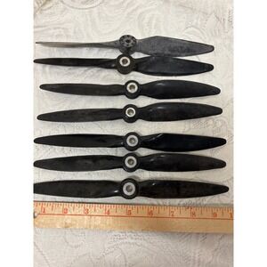 Vintage SNAFU 75 Model Airplane Propellers Lot of 7 Black 10 Inch Aviation #8